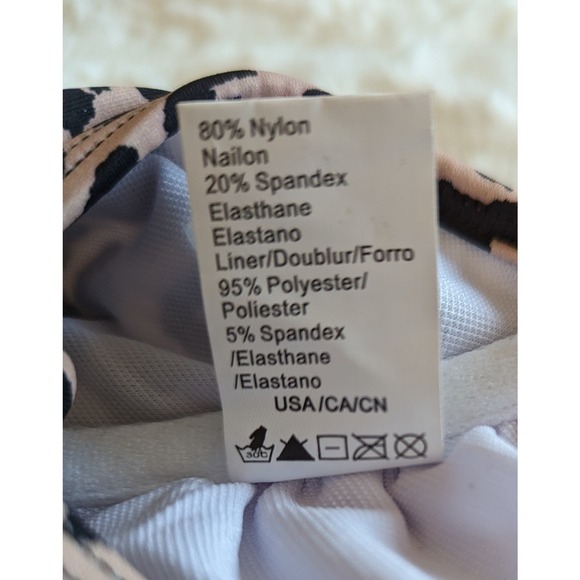 COCOSHIP Ruffled Hem Rusched Side Tankini Leopard Print Swim Suit Top Size L - Picture 9 of 12